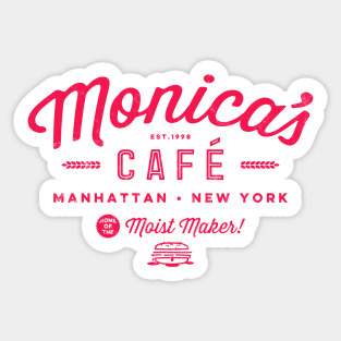 Monica's Cafe - Home of The Moist Maker Thanksgiving Sandwich (red version) Sticker